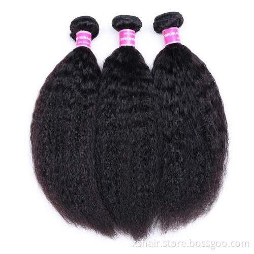 Kinky straight yaki human curly hair indian weave bundles 12a raw wave hair bundles human hair vendor